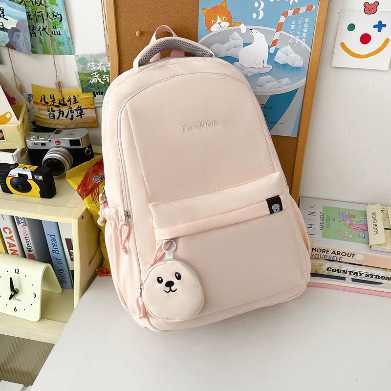 Schoolbag Korean schoolbag for girls, simple large-capacity backpack, junior high school student, high school, primary school student, lightweight 