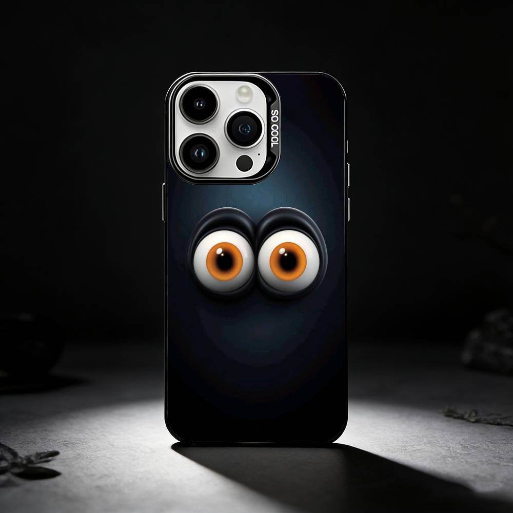 Funny Face Phone Case For iPhone 17,16,15,14,13,12,11 Plus,Pro Max,XS,Colored silver phone case iPhone13PROMAX