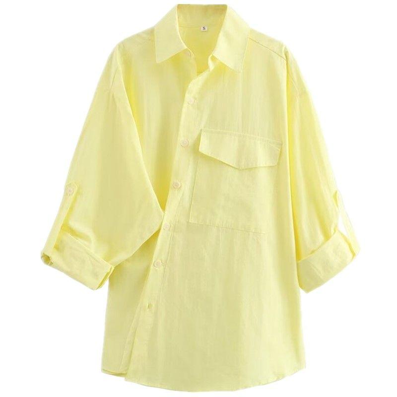 

Fashion Style 2024 Summer New Women s Clothing Stylish Temperament Wild Short Sleeve Shirt 3057950 300 Yellow M