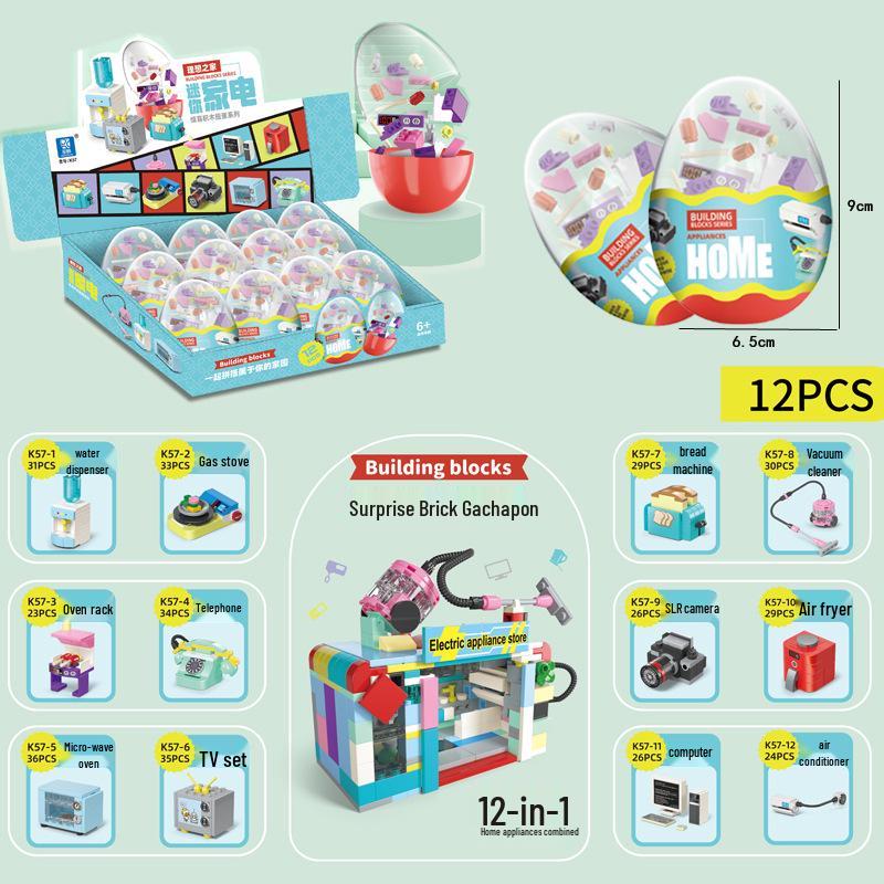 Gashapon Mini Building Blocks: Educational Home Appliance Toys for Kids