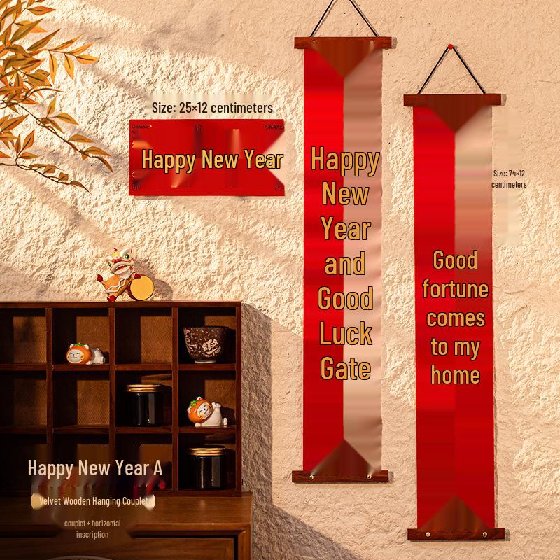Chinese New Year Decor: Knot Pendants, Couplets, Fu Character Ornaments for Indoor Festivities and Living Room Atmosphere