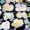 20pcs/pack Flower Stickers Gold Foil PET Decorative Stickers Diary Scrapbooking Deco Album Stationery Stickers