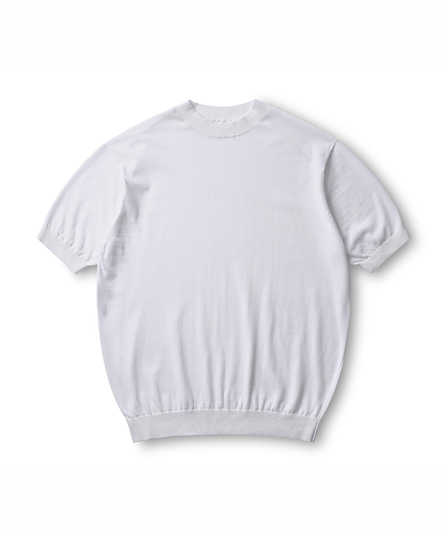 Edward Max White Mock Neck Short Sleeve Knit 90% Cotton Cool Knit Xl