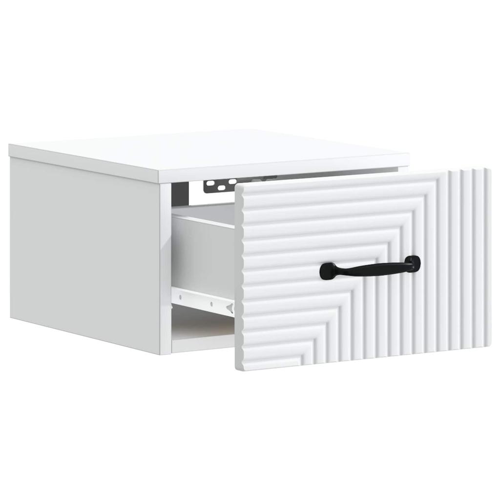 Wall Mounted Nightstand White 34.5 x 33 x 20 cm Engineered Wood