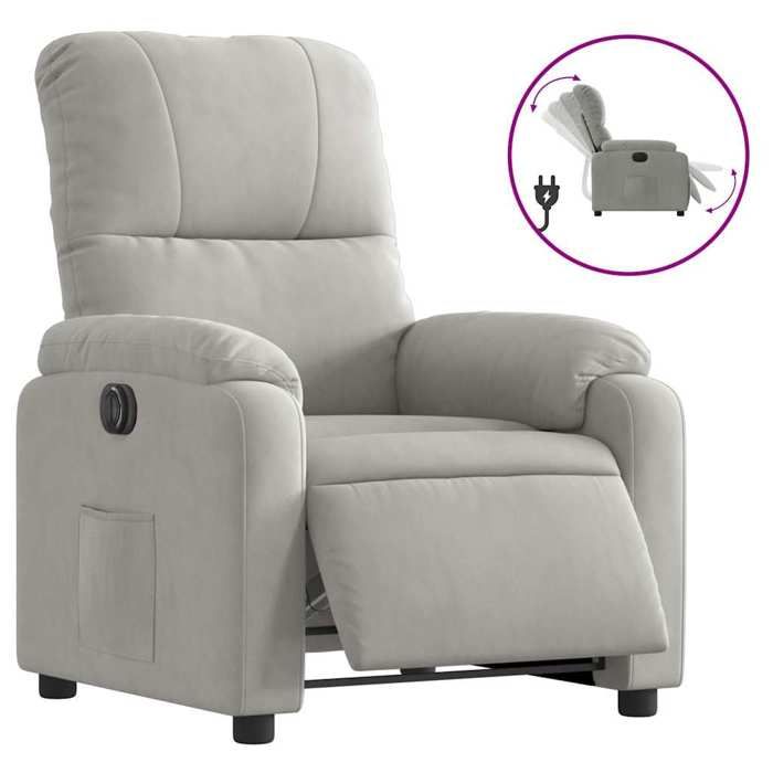 VidaXL Fauteuil Inclinable Électrique, Chaise de Relaxation avec Dossier et Repose-pied Réglables, Siège de Salon Salle de 3204916