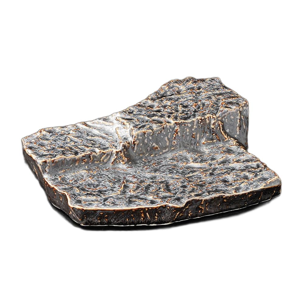 

Peacock glaze tiered rock plate Serving plate [24×20×5cm]