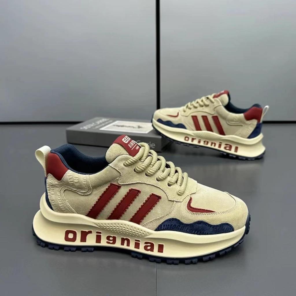 European station men's shoes 2025 new trendy brand retro three-bar dad shoes street fashion mature ruffian handsome sports shoes