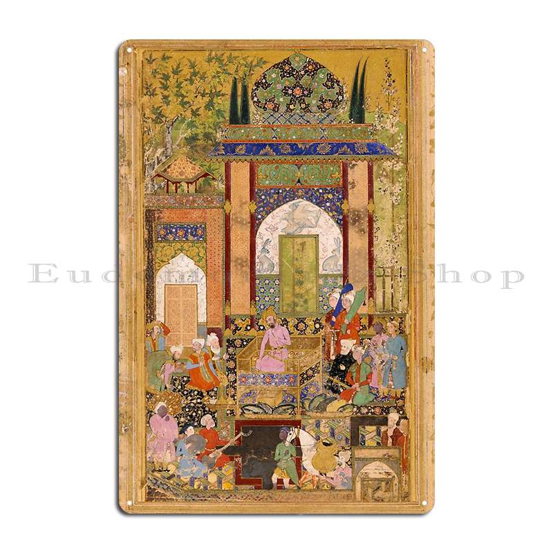

Babur Receives A Courtier Metal Sign Wall Decor Customized Mural Living Room Design Tin Sign Poster 20x30cm