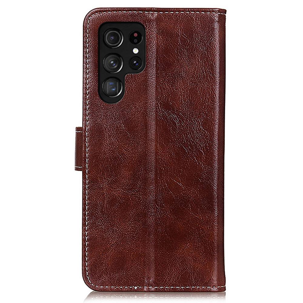 For Samsung Galaxy S25 Ultra Case Crazy Horse Texture Leather Phone Wallet Cover