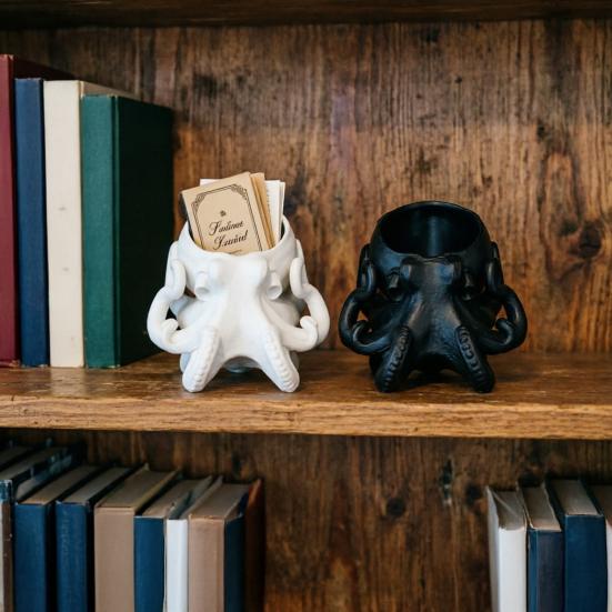 Organizzatore da scrivania polpo stampato in 3D, Scultura di polpo estetica scura, Carino contenitore porta tentacoli, Regalo di compleanno unico, Decorazione per specchiera, ingresso