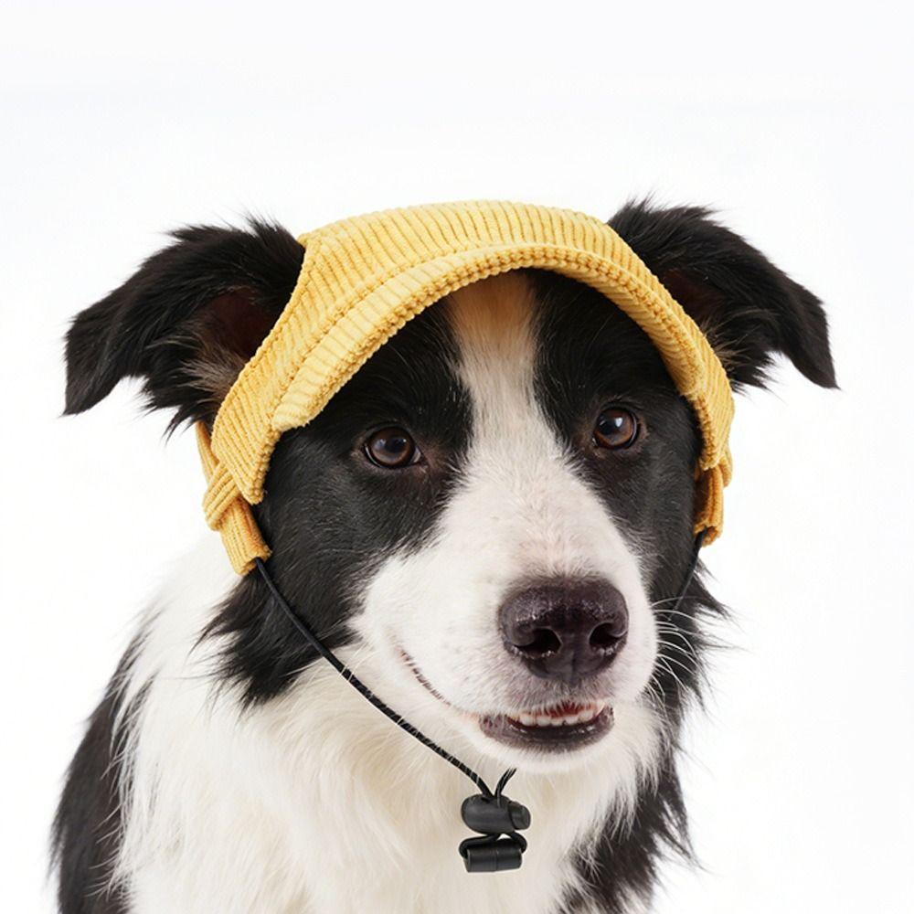 Corduroy Pet Sun Hats Soft Cat Headwear Multi-color Dog Baseball Cap  For Small Pets