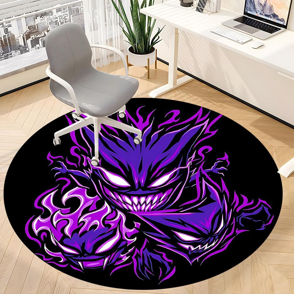 1pc Evil Spirit Office Round Area Rug, Under Office Chairs Bedroom Living Room Home Decor, Room Deco