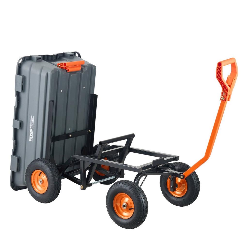 Poly Garden Dump Cart Heavy-duty Yard Carts and Wagons 1500 lbs 13" Tires