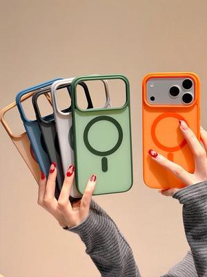 Luxury Magnetic Matte Phone Case For iPhone 11 12 13 14 15 16 17 Pro Max Plus Magsafe Bumper Back Cases Cover