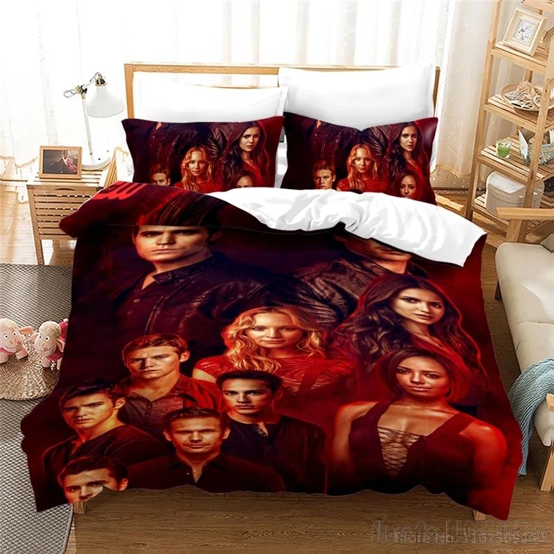 The Vampire Diaries Serie TV Figlio d'Amore Set Copripiumino HD Copripiumino Biancheria da Letto per Bambini Set Biancheria da Letto Decorazione Camera da Letto