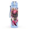 1PC Bohemian Color Flower Print 750ml Color Plastic Sports Water Bottle Leakproof Flip Straw Lid Suitable for Sports Office Home Use