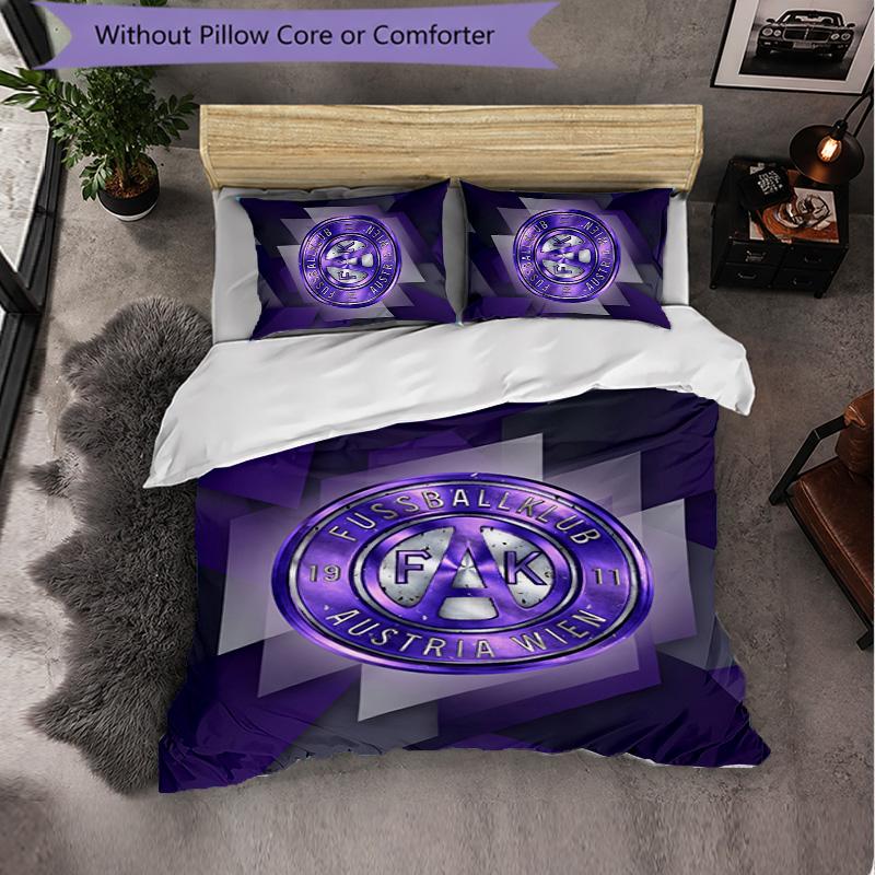 Austria Wien FC Themed Bedding 3Pcs Duvet Cover Set Decorative Bed Linen For Teen Room Home Decoration