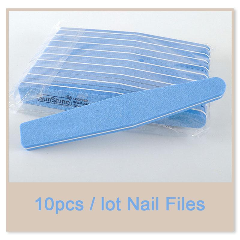 

10 шт./лот, буферная пилочка для ногтей, двухсторонняя пилочка для ногтей, буферный маникюрный инструмент синий