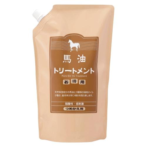 Azuma Shoji Horse Oil Shampoo & Horse Oil Treatment Tabibijin Value Refill Set of 2 [Includes Imabari Towel Handkerchief] (Checked Pattern)