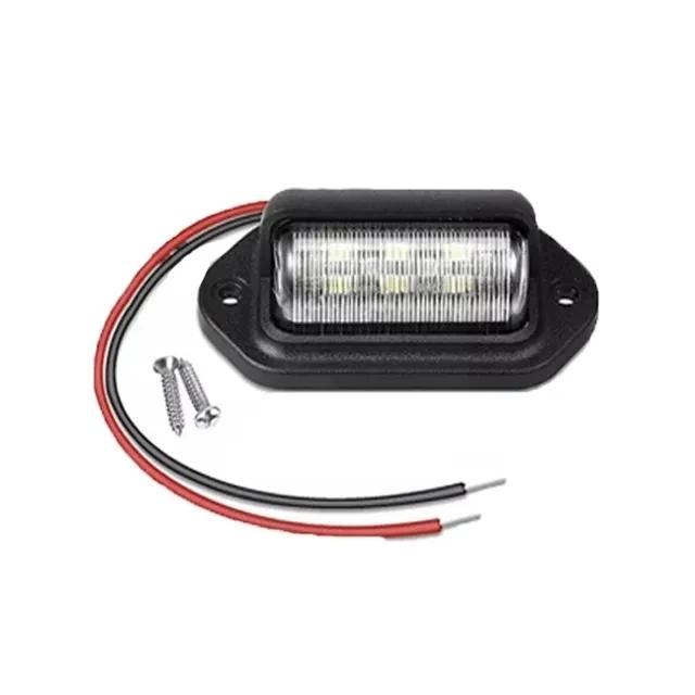 6 LED Mini Car License Number Plate Light Universal Truck RV Trailer Tail License Plate White Lighting Bulbs Waterproof 12-24V