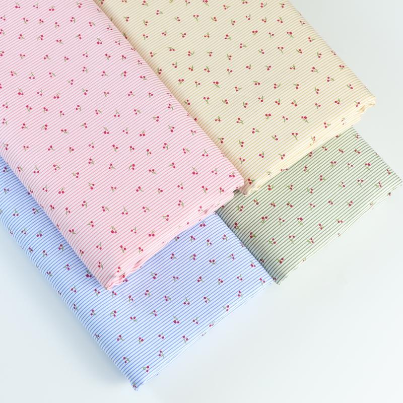 160x50cm Fine Line Fruit Printed Cotton Twill Fabric for Girls Dresses Princess Skirts Kids Bedding Cloth