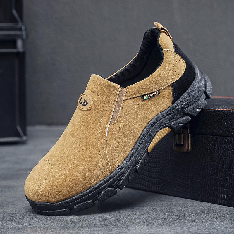 

Fashion Men s Casual Sports Shoes 2025 Autumn Comfortable Non Slip Outdoor Sports Shoes Quality Soft Sole Fashion Suede Running Shoes 44 коричневый