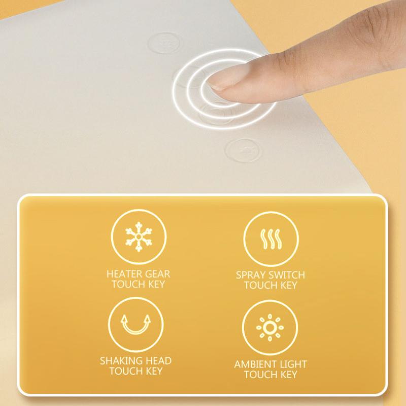 Small Desktop Heater, Humidifier, Shaking Head Heater, Multi-functional Household Instant Heating Fan Sprayer