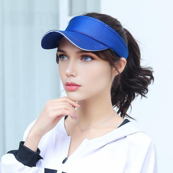 Sun Hat Topless Design Wide Brim UV Protection Elastic Fit Exercise Hat Adjustable Headband Outdoor Sports Hat