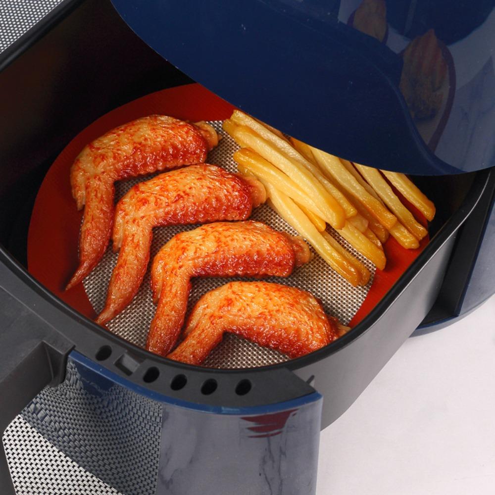 2pcs Round Air Fryer Liner Non Stick Cake Pan Liner Baking Tool Baking Mat Macaron