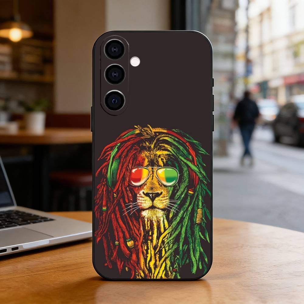 J-Jamaica Bob M-Marley Lion Phone Case For Samsung Galaxy A73,A72,A71,A70,A53,A52,A51,Others Soft Black Cover