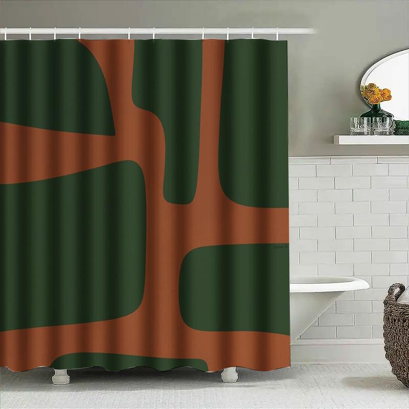 Modern Abstract Shower Curtain Waterproof Bathroom Decor Set Vintage Geometric Art Tapestry Liner Washable Home Textile