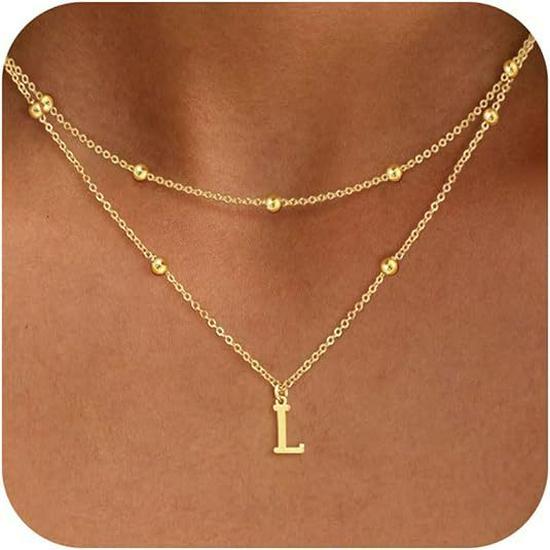 Exquisite 14K Gold Plated Copper Initial Pendant Necklace - Personalized and Fashionable Jewelry