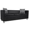 Day and Night - Day and Night 3 Seater Sofa In Black Artificial Leather