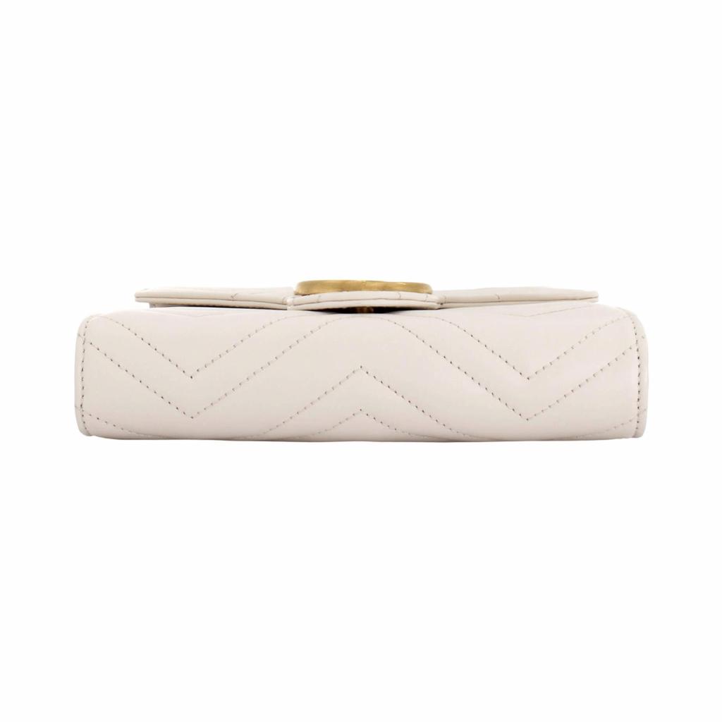 Gucci GG Marmont Vintage Logo Quilted Leather Shoulder Bag Women Shoulder Bag White 474575-DTD1T-9022