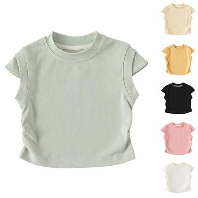 Children's Casual Small Shoulder Sleeveless Round Neck Fashionable T-shirt Top