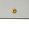 Used 9921 Business Card Holder 468994 7946 Grain Powder Textured Leather Bifold Logo Ivory Unisex from Japan AUTHENTIC