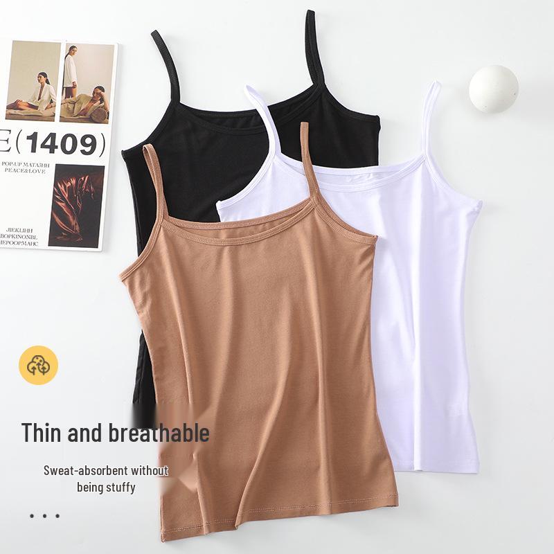 Women's Spring-Summer Modal Camisole: Breathable, Slimming, Seamless, Solid Color Base Layer