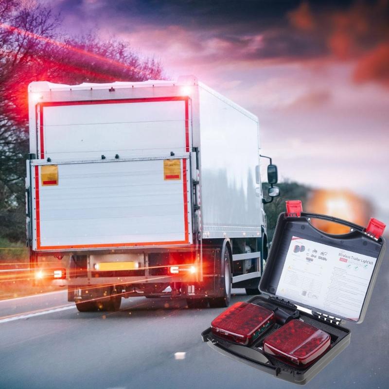 LED Wireless Trailer Lights Magnetic Trailer Lamp Tail Lights for Truck Vehicle Rechargeable Towing Light Kit