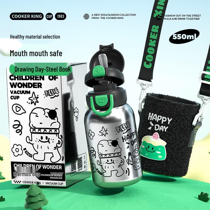 COOKER KING Kids Insulated Straw Water Bottle