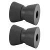 2Pcs Boat Trailer Roller 1.5 X 1.9in Nylon Anti Scratch Bow Roller Assembly for Yacht Marine Motorboat Black