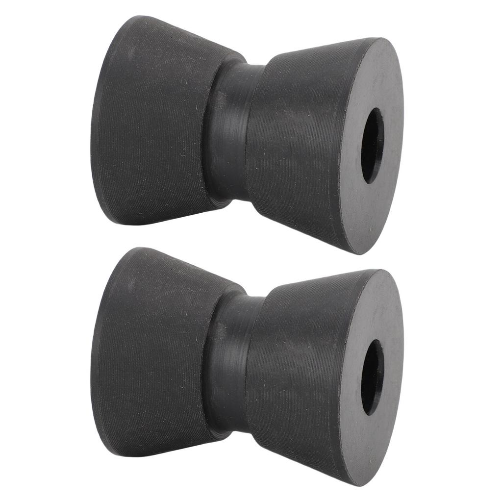 2Pcs Boat Trailer Roller 1.5 X 1.9in Nylon Anti Scratch Bow Roller Assembly for Yacht Marine Motorboat Black