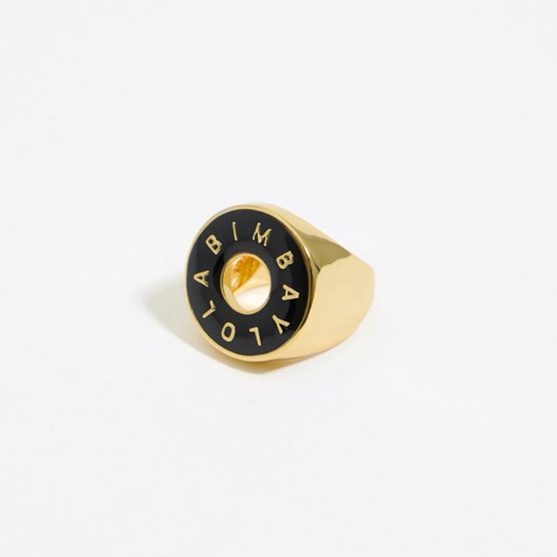 BIMBA Y LOLA [24FW] BIMBA Y LOLA Black Logo Bold Ring B246AIR001BKD