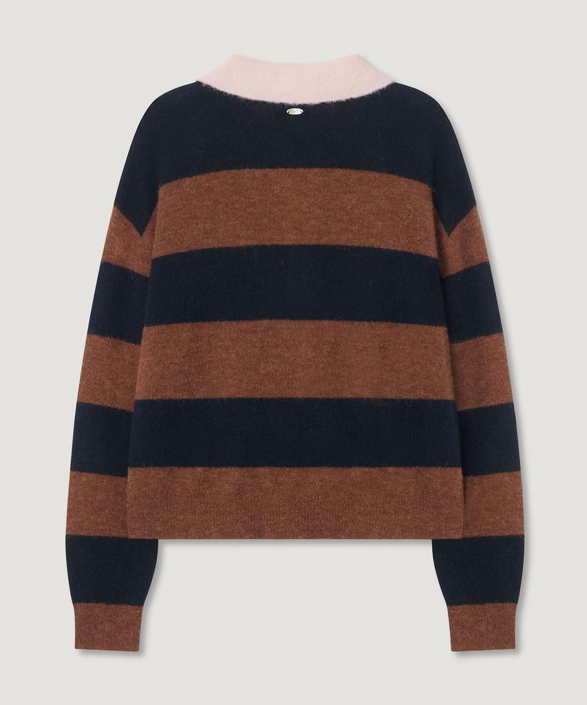 MELLY&ROSE Sunset Wide Stripe Polo Knit (310254)_Navy