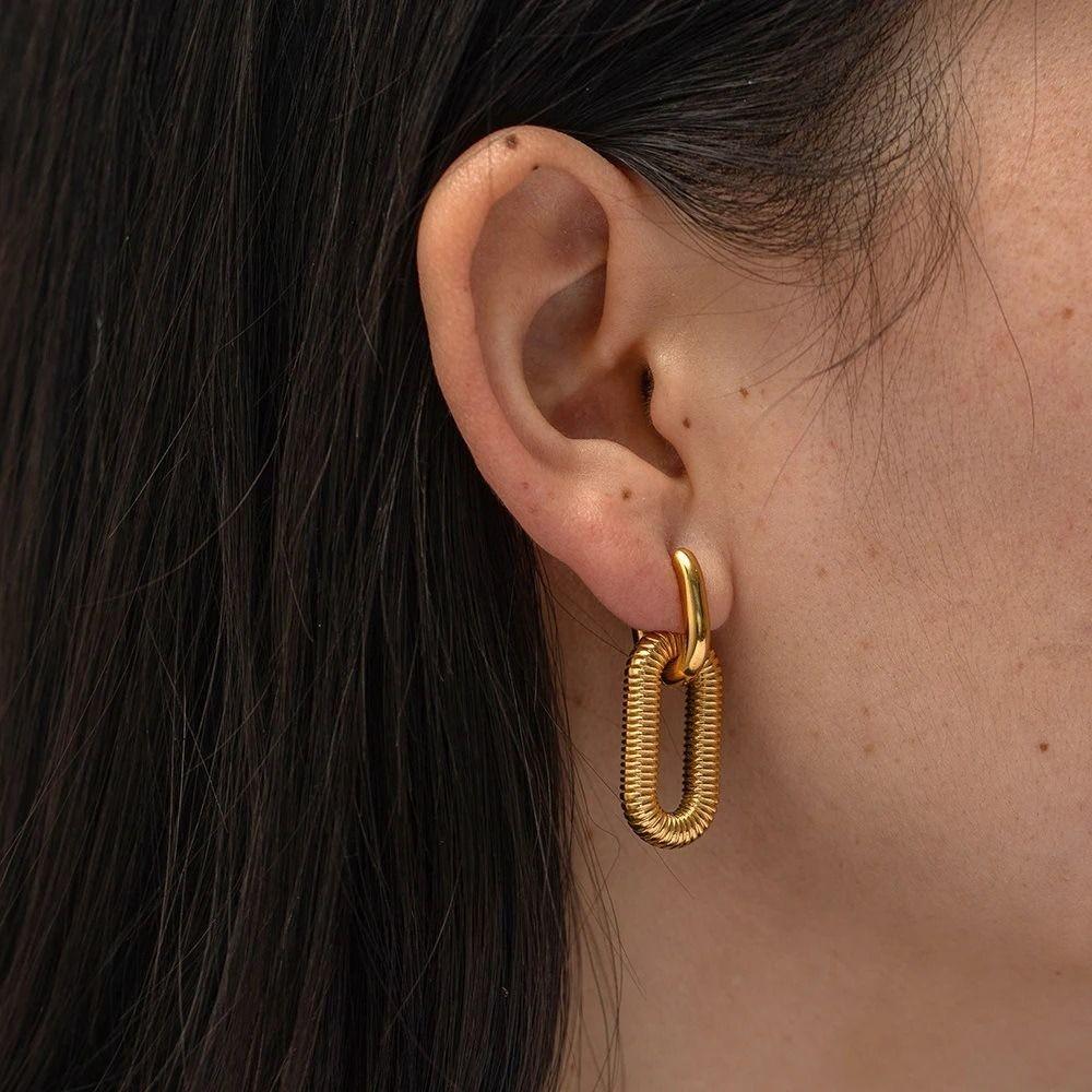 Twisted Spiral Stainless Steel Earrings Stainless Steel Drop Dangle Earrings For Women