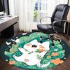 1pc Floral Cat Office Round Area Rug, Indoor Mat Suitable For Office, Under Office Chairs Bedroom Living Room Home Decor177