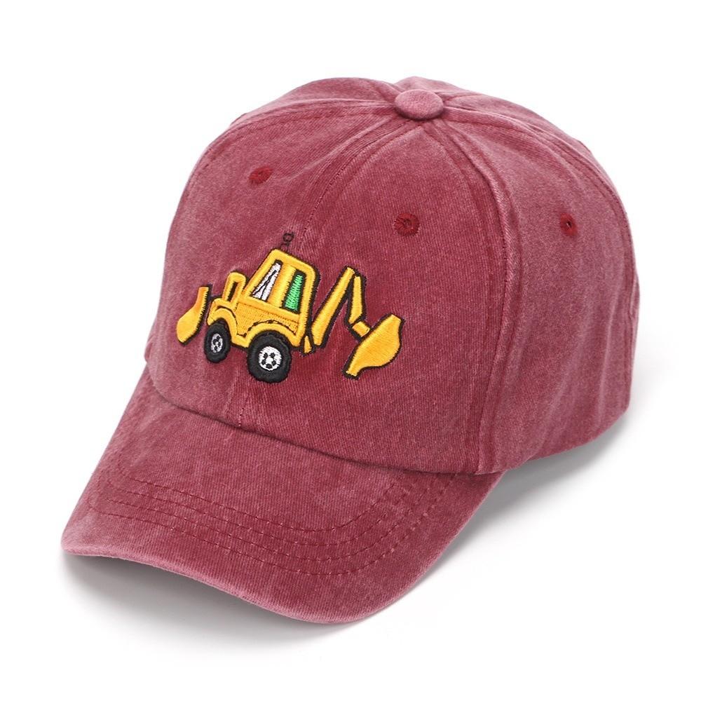 

Adjustable Children Baseball Hat Breathable Boys Sunscreen Hat Beach темно-красного