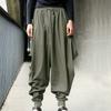 Mens Cotton Linen Harem Pants Baggy Pants Japanese Style Crotch Wide Leg Pants Casual Loose Trousers