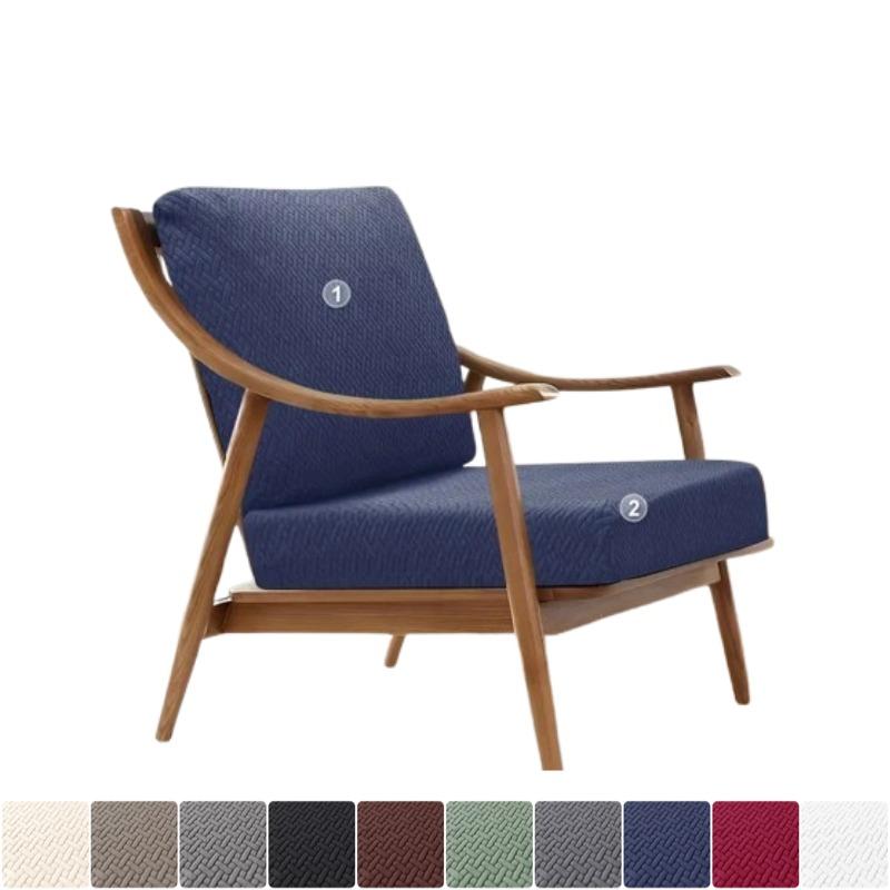 

2pcs/set Solid Color Jacquard Outdoor Sofa Cushion Covers Backrest Covers Elastic Cushions Single Sofa Chairs for Home Hotel