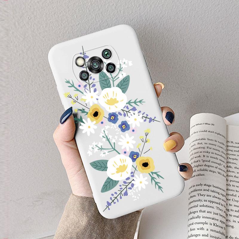Case For Poco X3 Pro Pocox3 X 3 NFC Cute Heart Flower Back Cover Soft Silicone Matte Protective Funda For Xiaomi Poco X3 Pro Bag