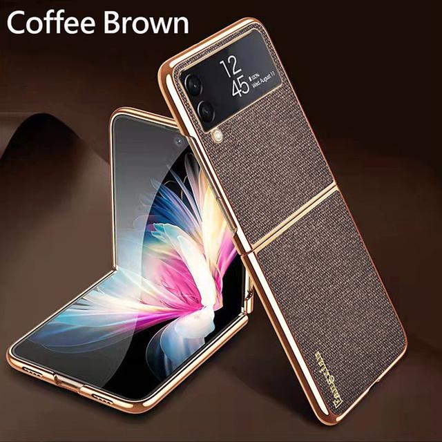 

Чехол для Samsung Z Flip 4 5g, высококачественный тканевый чехол с кожаным покрытием, жесткий чехол для ПК для Galaxy Z Flip4 5g Fundas For Samsung Z Flip 4